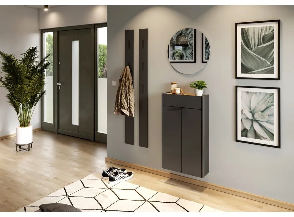 Antracitszürke szekrény 56x97x22 cm Ameca – Germania