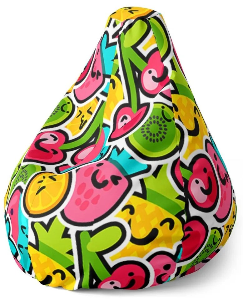 Pear babzsák vidám gyümölcsök - gyerek, színes