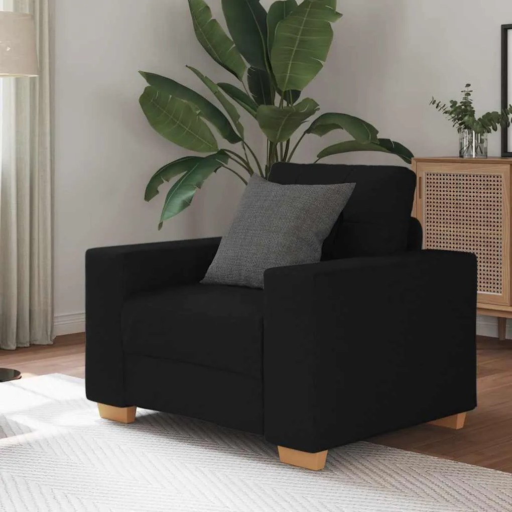 fekete szövet kanapéfotel 60 cm