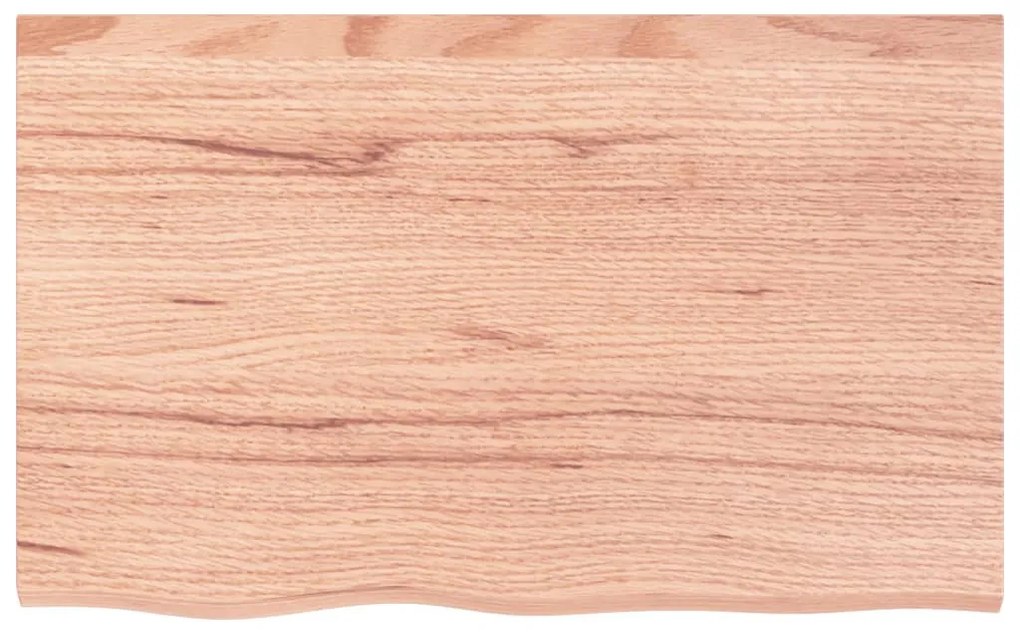 világosbarna kezelt tömör fa fürdőszobai pult 80x50x(2-4) cm