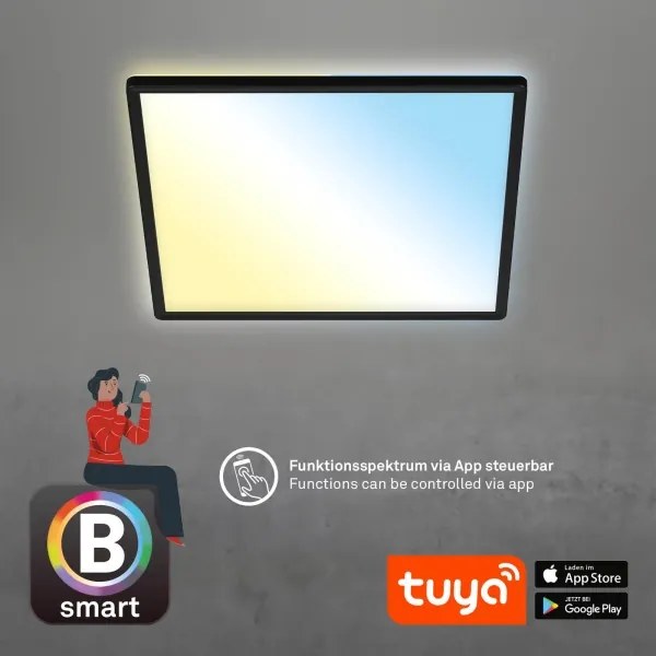 Briloner 7060-015 - SLIM LED dimmelhető panel 22W/230V 42x42 cm fekete Wi-Fi Tuya + távirányító