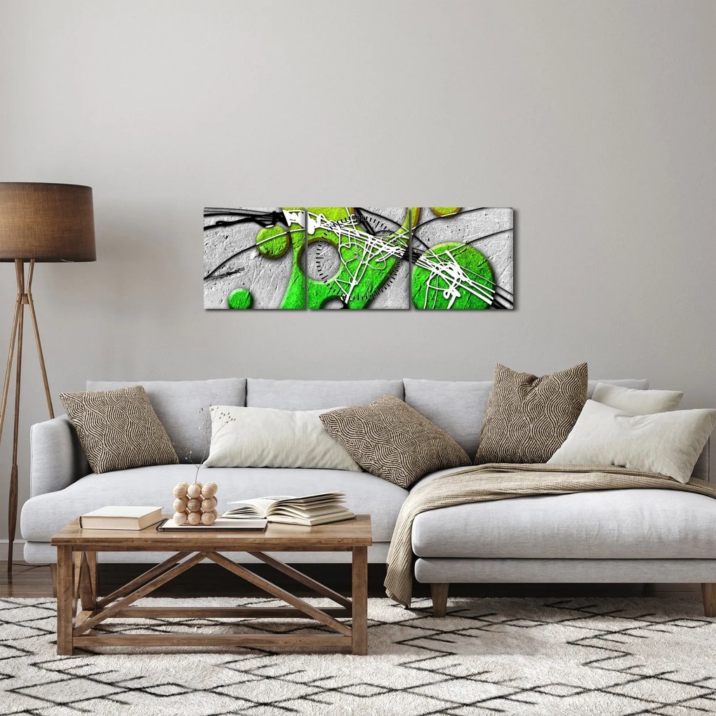 Absztrakt kép (órával) (90x30 cm)