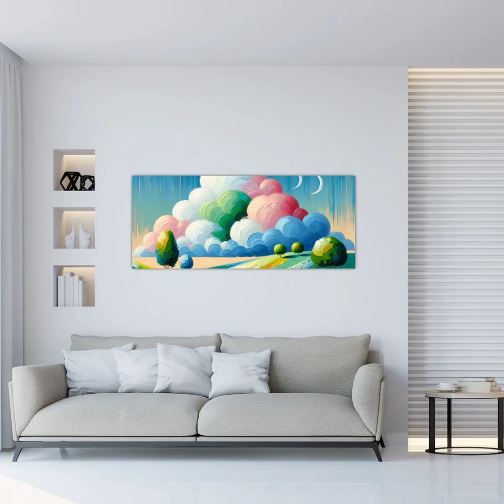 Kép - Tájkép felhővel (120x50 cm)