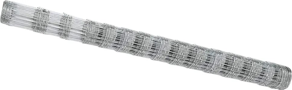 vidaXL Legelőkerítés Ezüst 25 x 1,6 m Horganyzott acél