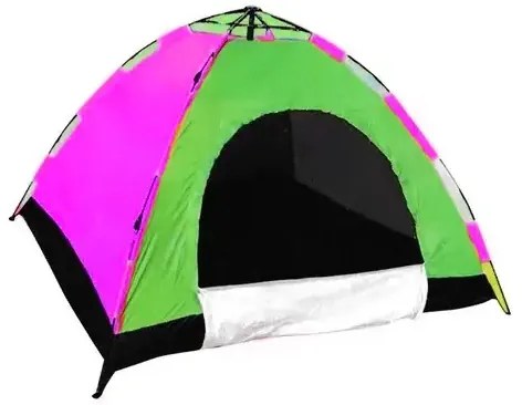 Turista sátor szúnyoghálóval - 2 x 1,5 m - 2-3 személyes - zelená/fialová