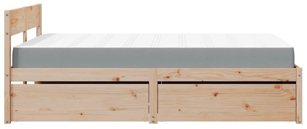 tömör fenyőfa ágy fiókokkal és matraccal 120 x 200 cm