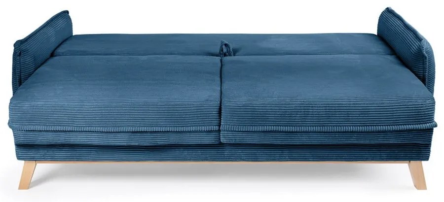Kék kordbársony kinyitható kanapé 218 cm Tori – Bonami Selection