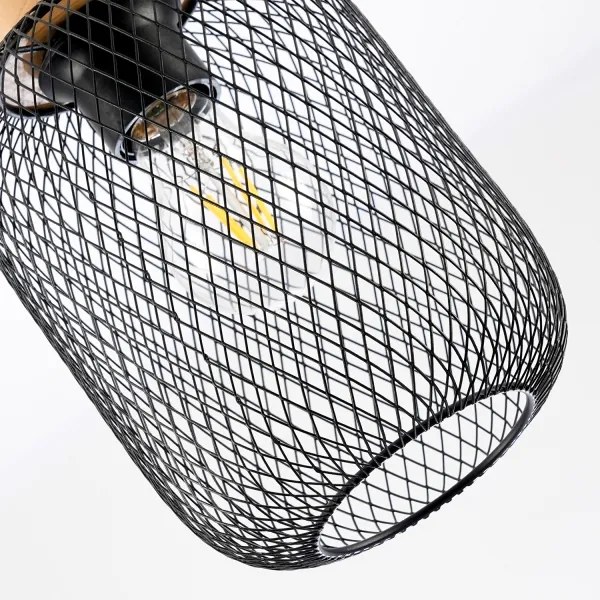 Brilagi - Függőlámpa kábellel BASKLITE 1xE27/15W/230V kaucsukfa/fekete