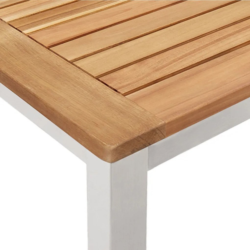 3 Részes Kerti Étkezőszett Tömör Fa Teak, Kültéri Étkezőasztal 90x90x74.5 cm Tömör Fa Teak