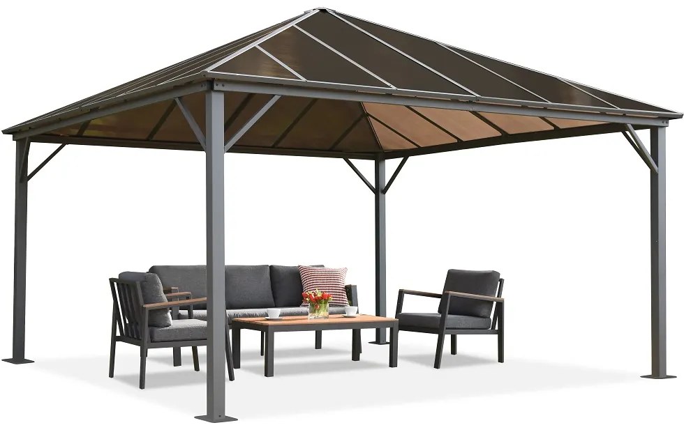 Milos pavilon teraszra, 4x4, Garden Point szürke