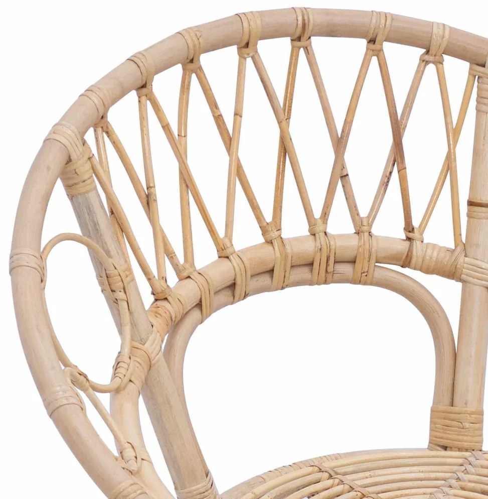 Étkezőszék 2 pcs Természetes 65 x 55,5 x 81 cm Rattan és Vas