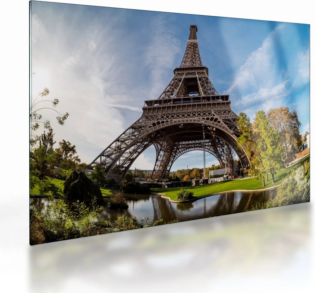 Üveg kép - Eiffel-torony színes (70x50 cm)