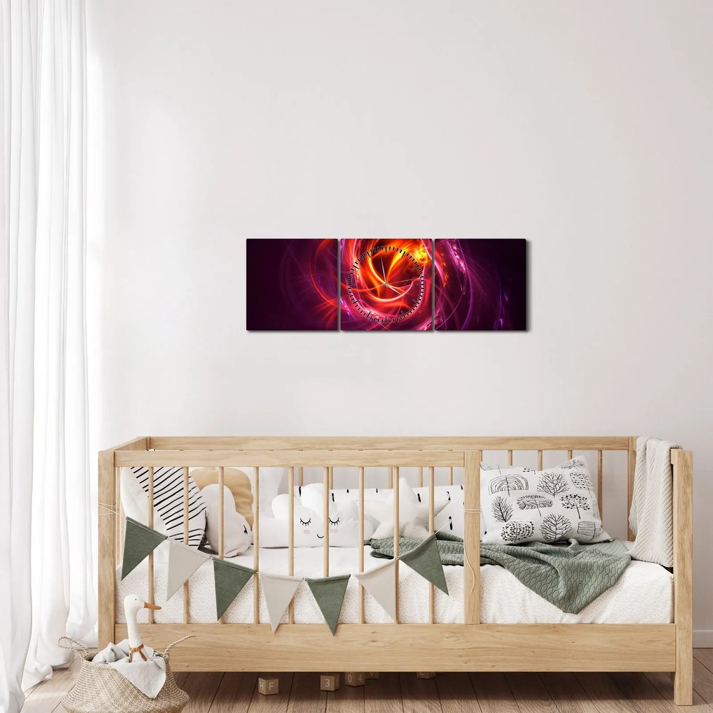 Ragyogó modern absztrakció képe (órával) (90x30 cm)