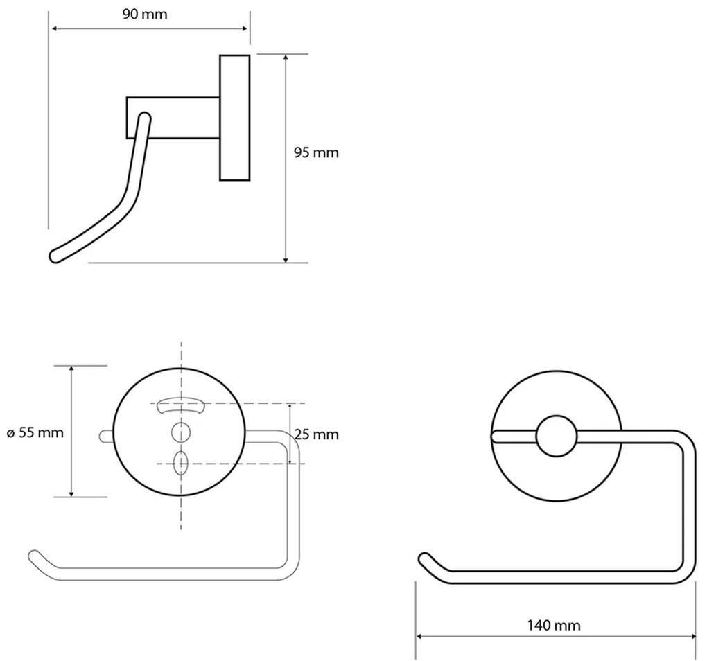 SAPHO XR704 X-Round E WC-papír tartó fedél nélkül,ezüst