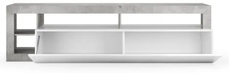 LENOR TV-állvány, fehér/szürke betonhatású