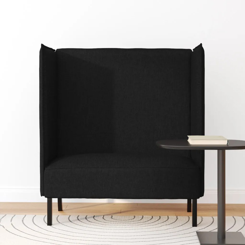 Magas Hátú Kanapé Fekete 109x56x121 cm Szövet