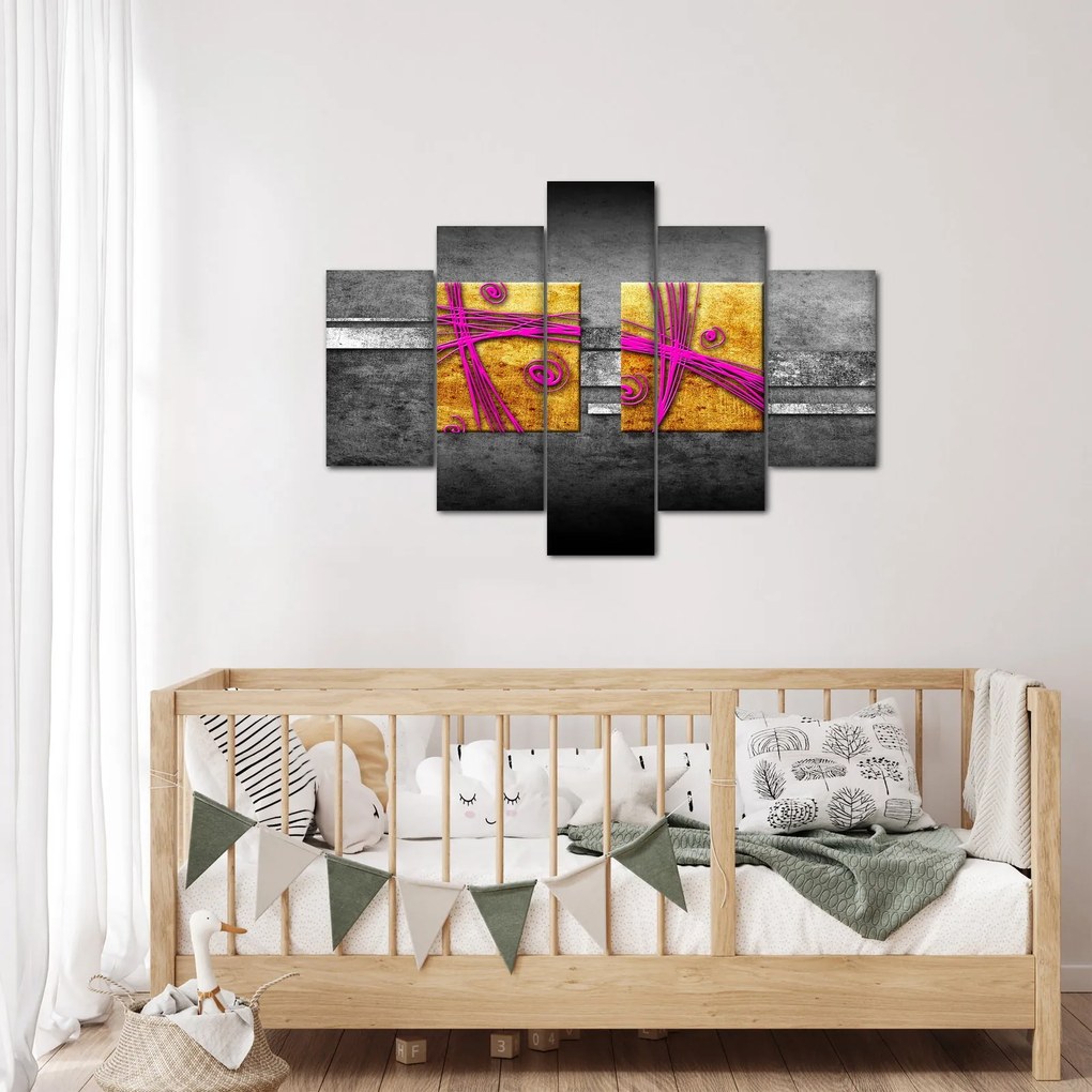 Fekete alapon színes négyzetek képe (150x105 cm)