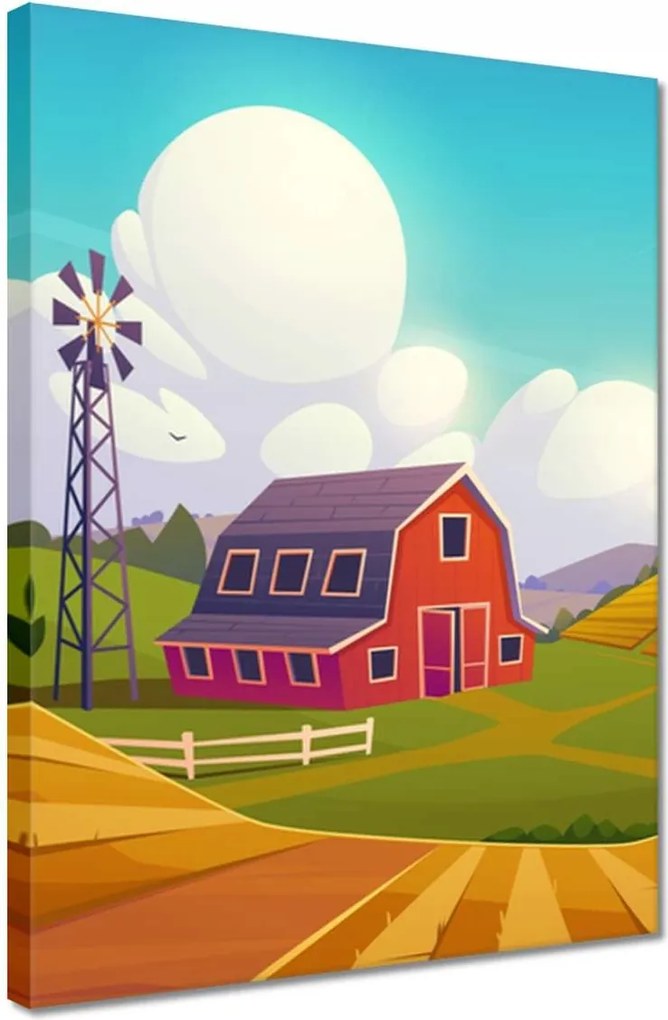 Vászonkép 30x40 Farm gyönyörű vidéki környezetben