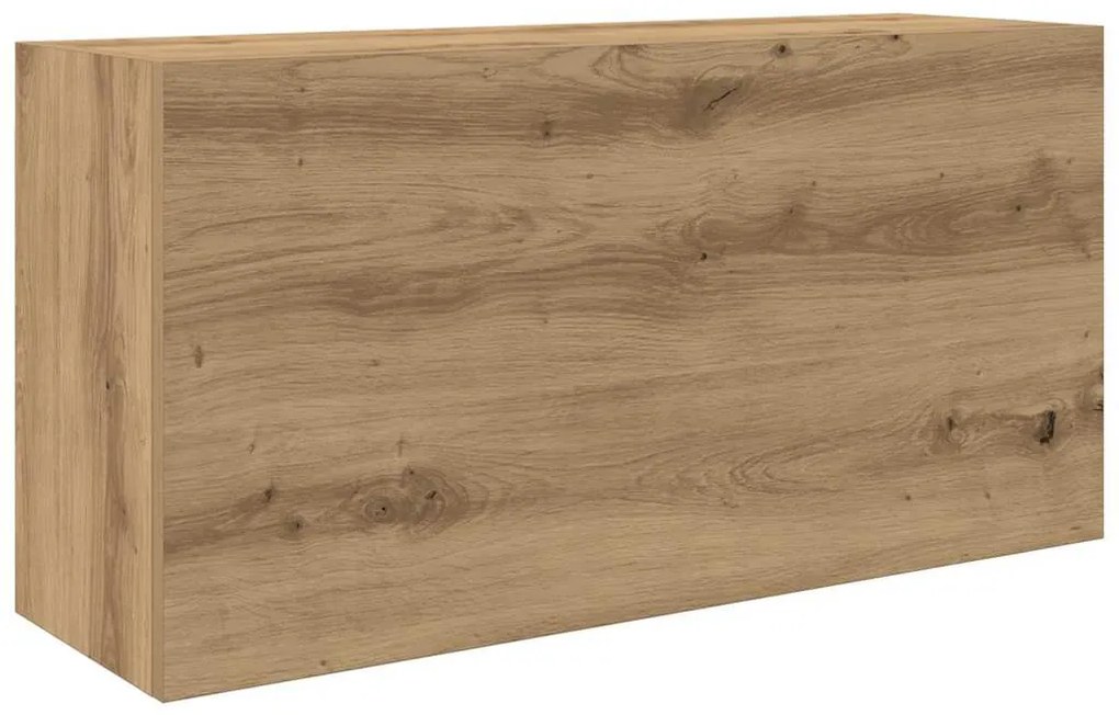 kézműves tölgy szerelt fa fali fürdőszobaszekrény 80x25x40 cm