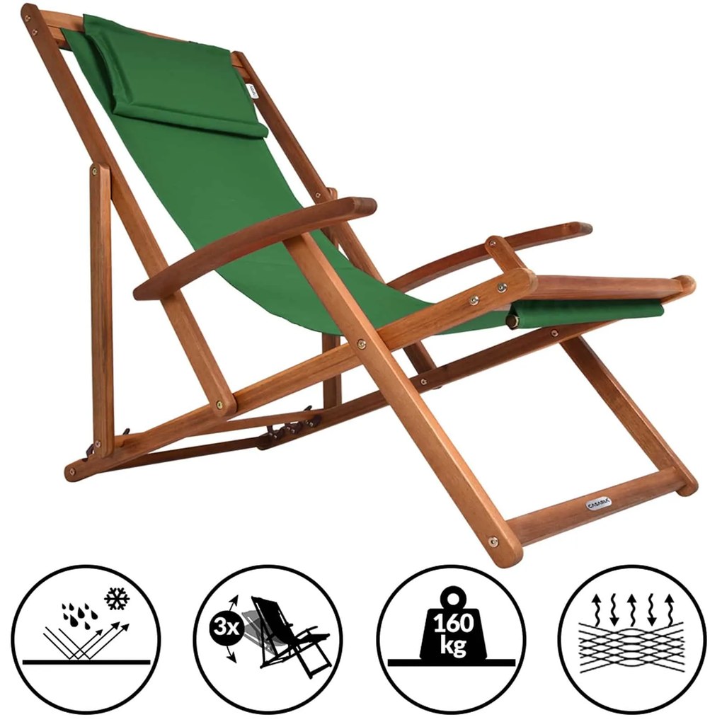 SIENA kerti nyugágy, 65x87x102cm, zöld Casaria