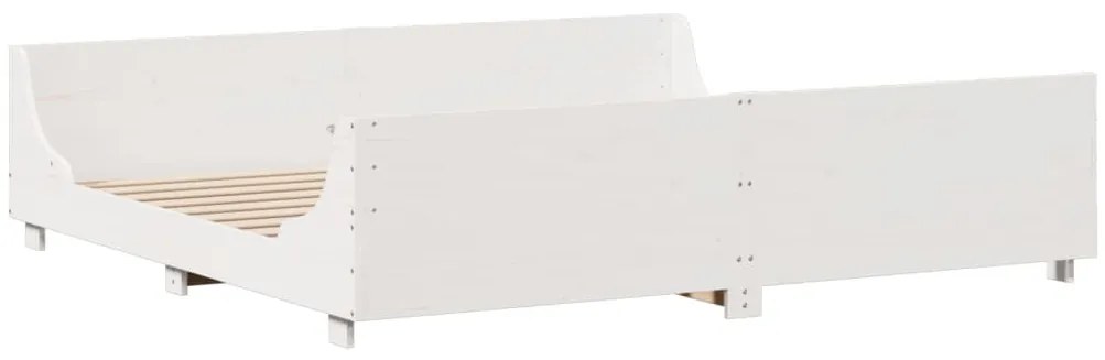 fehér tömör fa könyvespolcos ágy matrac nélkül 180 x 200 cm