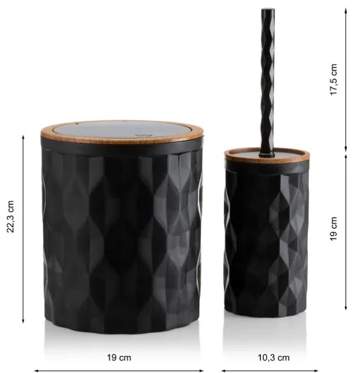 Fürdőszobai készlet REINA 5 db fekete/barna