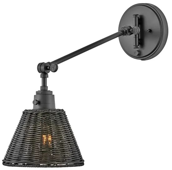 Hinkley HK-ARTI-1W-BK-BR - Fali spotlámpa ARTI 1xE27/60W/230V fekete