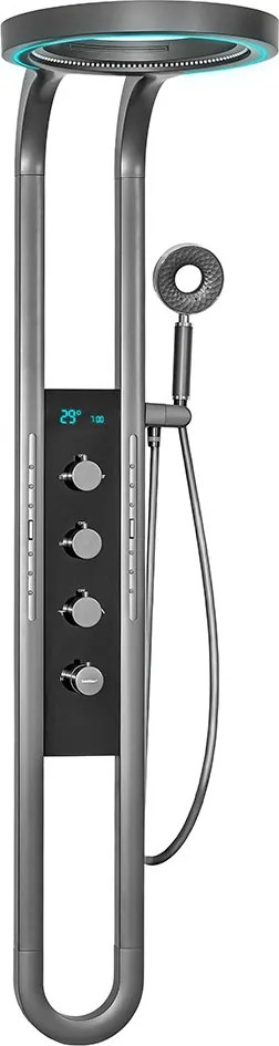 Aquajet hidromasszázs zuhanypanel szürke