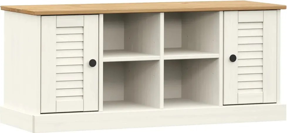 vidaXL VIGO fehér tömör fenyőfa cipőtároló pad 106 x 35 x 45 cm