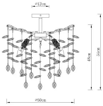Globo 64138DG - QUEENA rúdon szerelt csillár 6xE14/40W/230V arany
