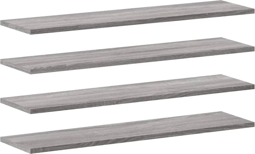 vidaXL 4 db szürke sonoma színű szerelt fa fali polc 80 x 20 x 1,5 cm