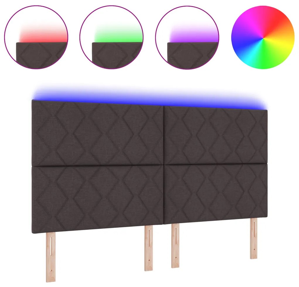 LED Fejtámla Gyémánt Blokkok Design Sötétbarna 180 cm Szövet