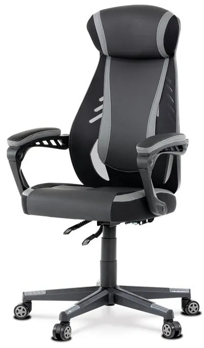 Szürke Ekobőr Gamer Szék, Hinta Mechanikával. KA-Y213 GREY