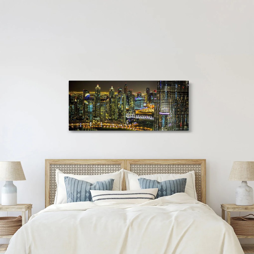 Éjszakai város képe (120x50 cm)