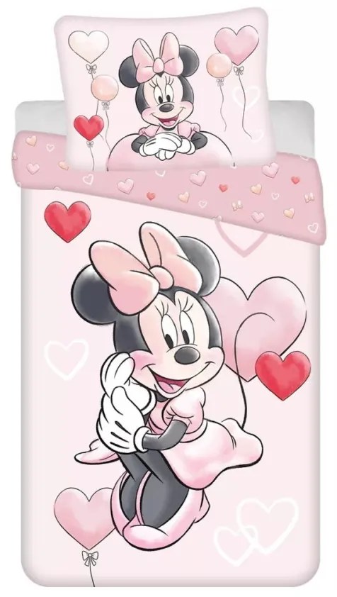 Disney Minnie Heart Balloons ágyneműhuzat 140×200cm, 70×90 cm