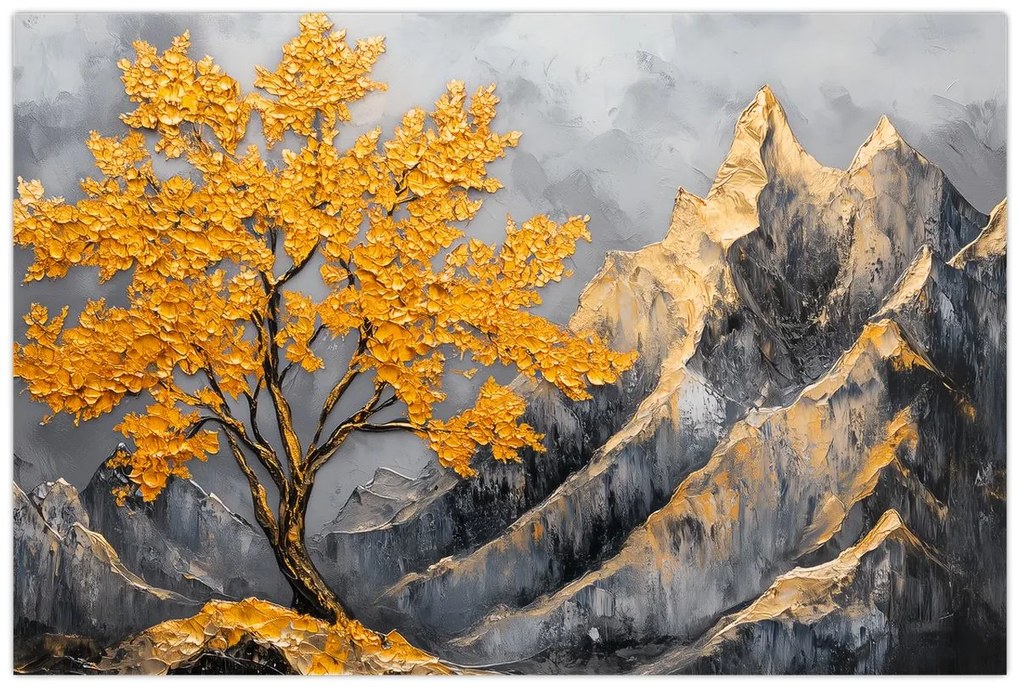Kép – Arany fa a hegyekben (90x60 cm)