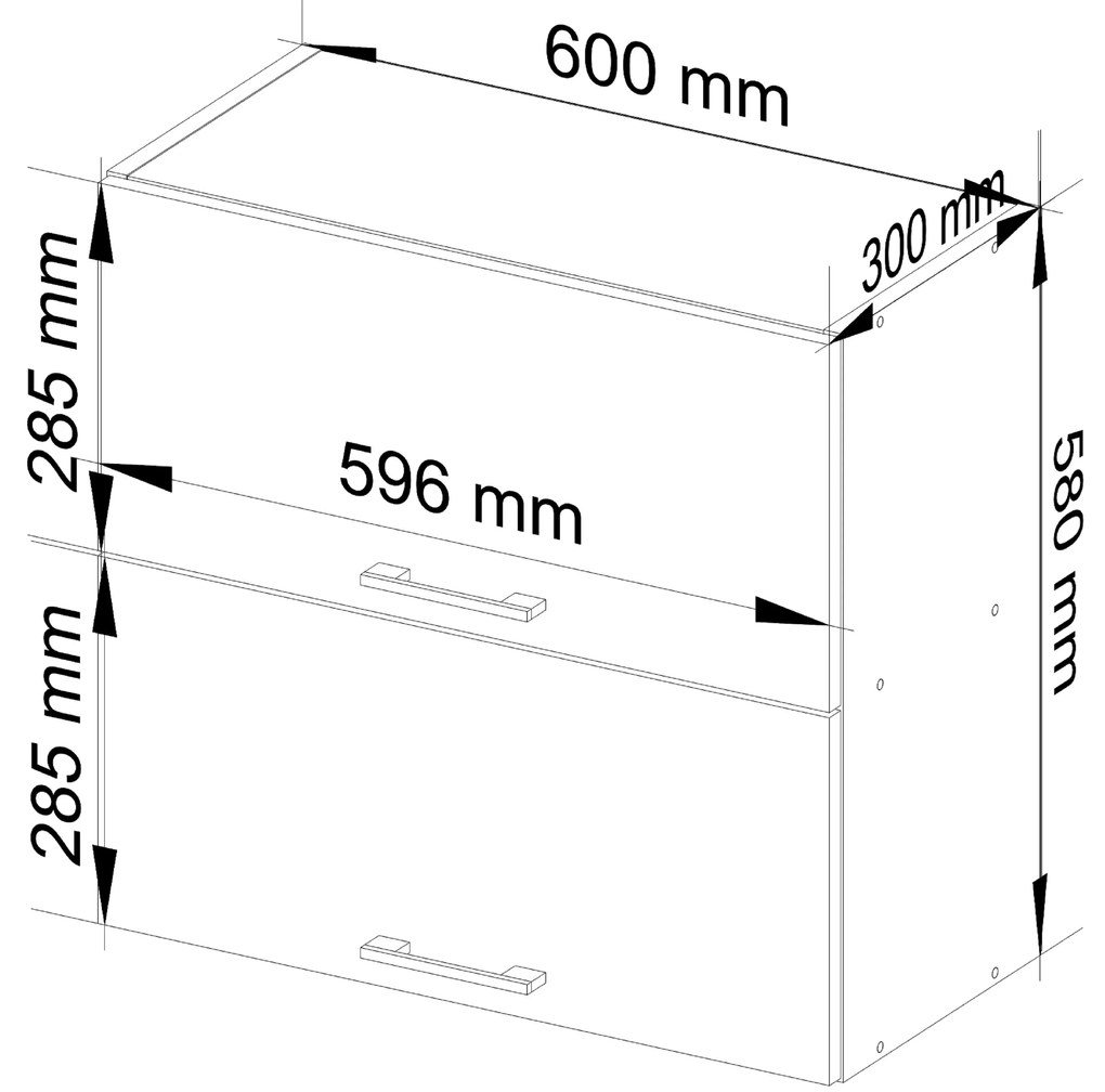 Felső konyhaszekrény Organo 60 G2 (fehér + grafit). 1117533