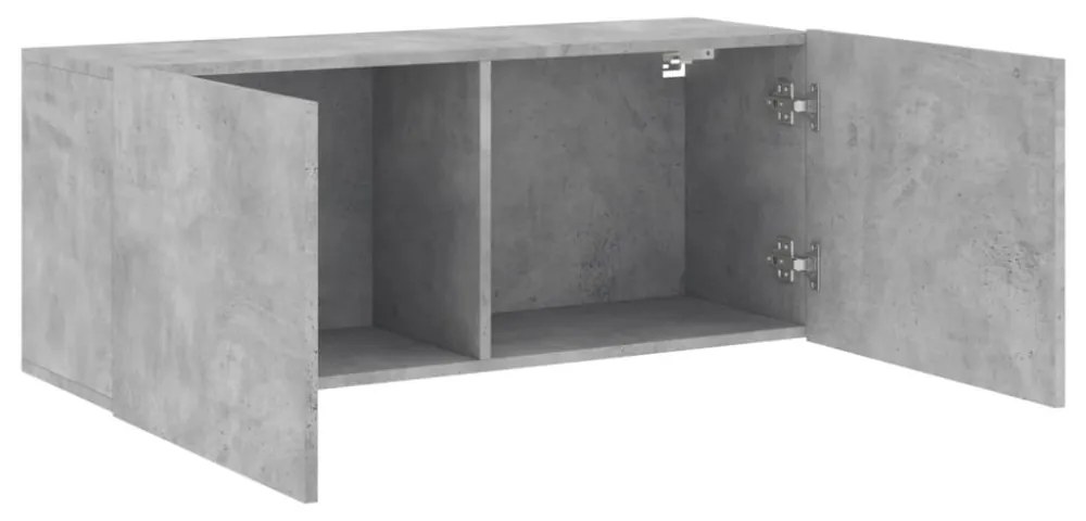 betonszürke falra szerelhető TV-szekrény 100 x 30 x 41 cm