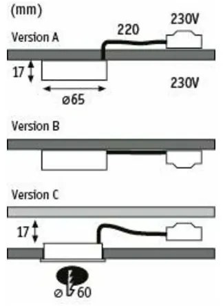 Paulmann 99990 - KÉSZLET 3xLED/3,5W Bútor világítás PUKK 230V