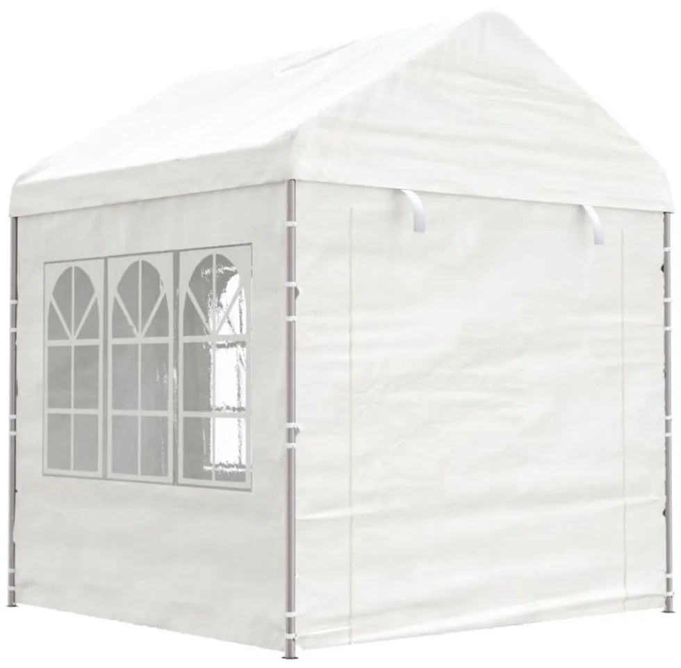 vidaXL fehér polietilén pavilon tetővel 2,28 x 2,23 x 2,69 m