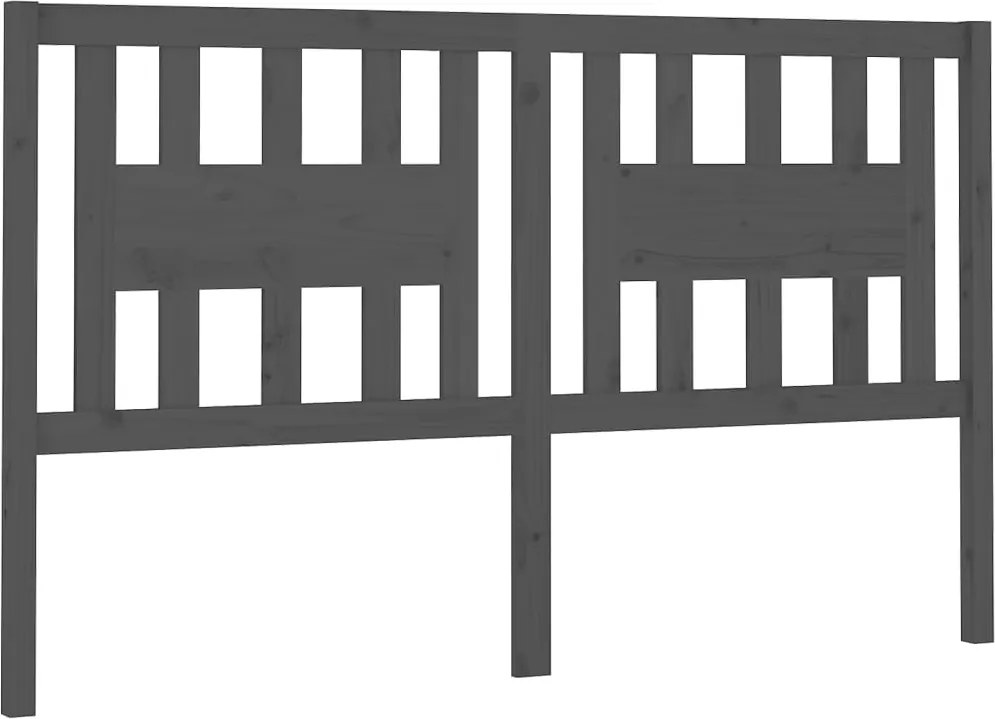 vidaXL szürke tömör fenyőfa fejtámla 206 x 4 x 100 cm