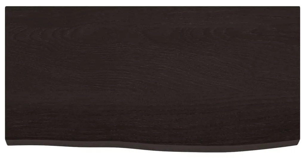 sötétbarna kezelt tömör tölgyfa fali polc 60x30x(2-4) cm