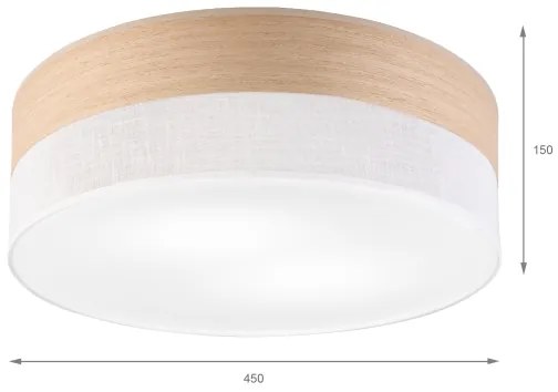 Mennyezeti lámpa SIRJA WOOD 2xE27/15W/230V átm. 45 cm fehér/tölgy