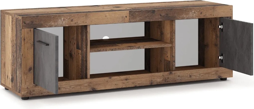 BLAGO RTV szekrény 140 cm – sötét tölgy/grafit