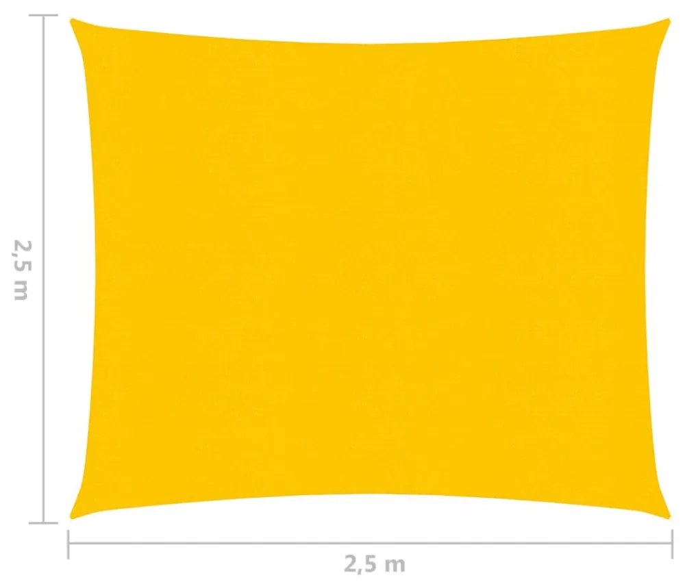 sárga HDPE napvitorla 160 g/m² 2,5 x 2,5 m