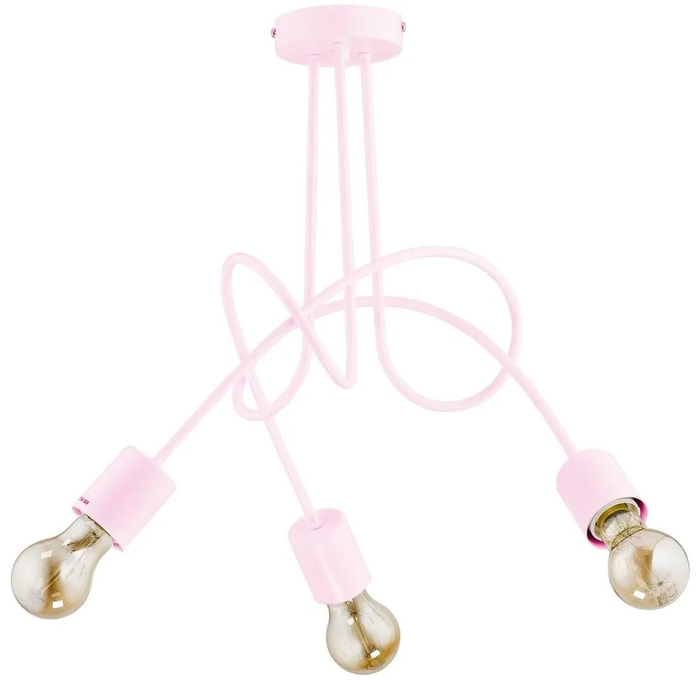 Gyermek felületre szerelhető csillár TANGO 3xE27/60W/230V rózsaszín