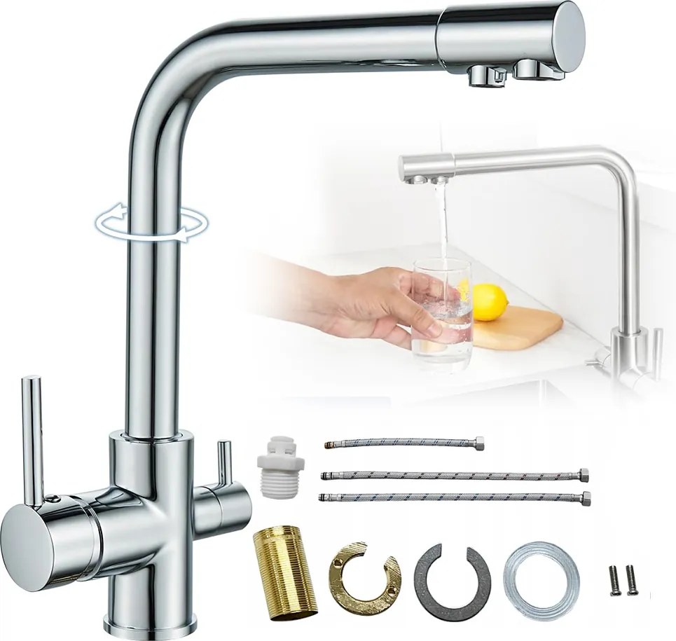 Konyhai csaptelep háromutas vízszűrő csaptelep konyhai ivóvízhez