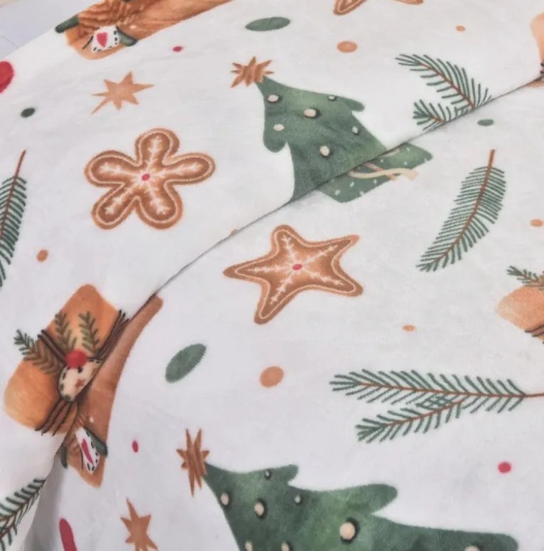 Karácsonyi mikroplüss ágyneműhuzat 200x140cm+90x70cm TiaHome