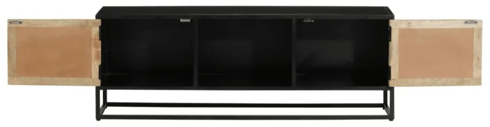 tömör mangófa és vas TV-szekrény 110 x 30 x 40 cm