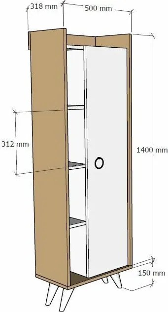 Ilgim Oak and White szekrény